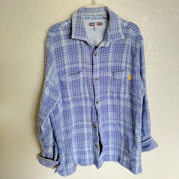 Urban Oufitters Mens Purple Exploded Twill Long Sleeve Button-Down Shirt Size S - Picture 1 of 7